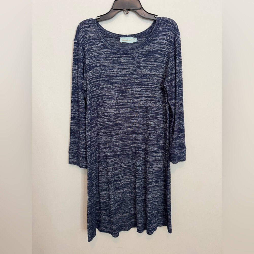 Veronica M Navy Long Sleeve Dress